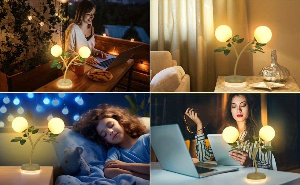 USB Table Lamp LED Bedside Lamp, Table Lamp Warm White, Metal Decoration Lamp, Table Lamp for Study Living Room Bedroom, Home Decoration and Romantic Gift Manwatstore