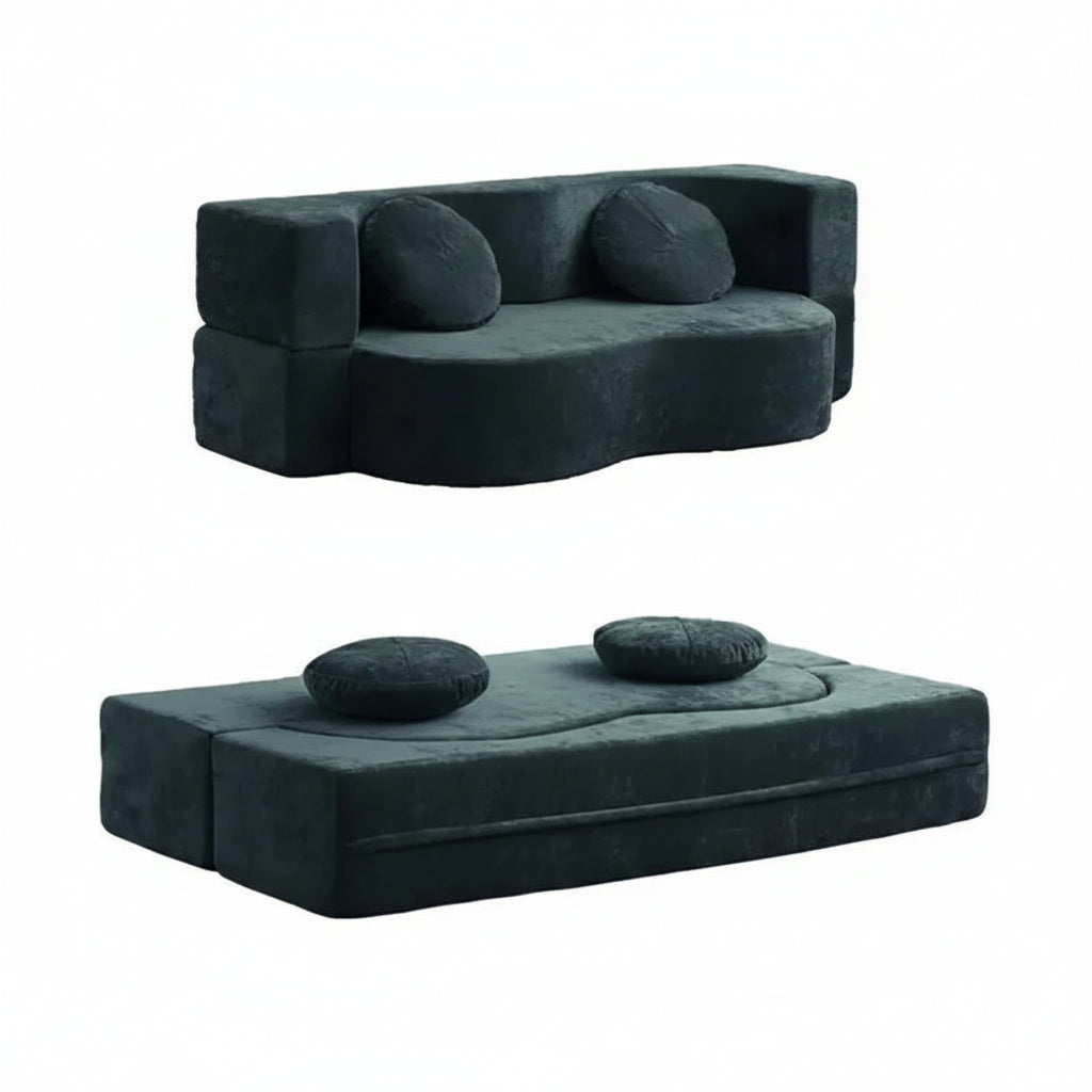 Vacuum Compressed Foldable Sofa Bed – Pure Sponge Multifunctional Modular Living Room Couch | Space-Saving Special Shaped Floor Sofa for Bedroom & Lounge Manwatstore