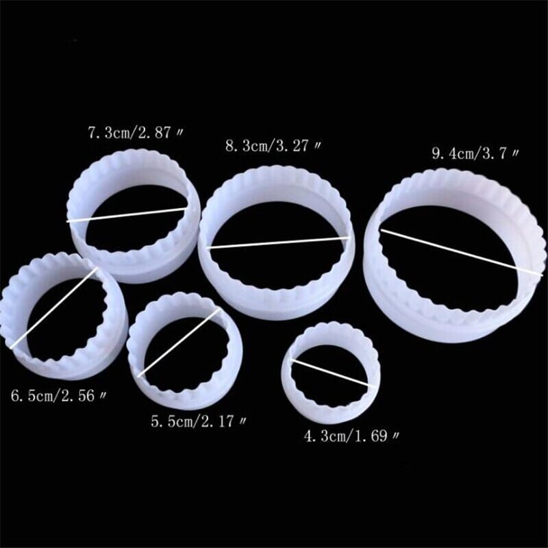 6 Size/Set Plastic Round Shape Cookie Cutter Manwatstore