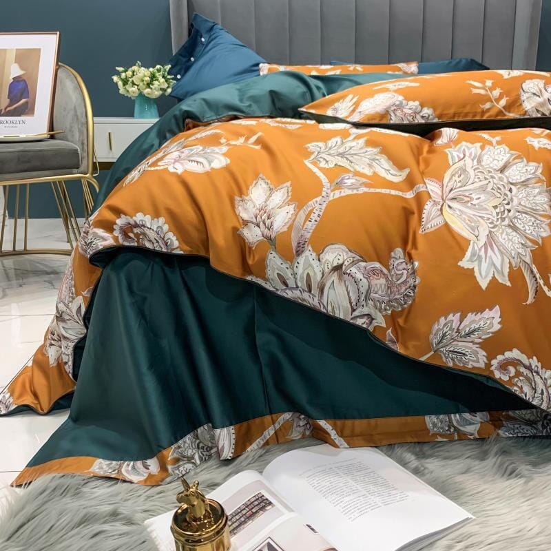 6Pcs Luxury Egyptian Cotton Bedding Set | Queen King Size Bright Manwatstore