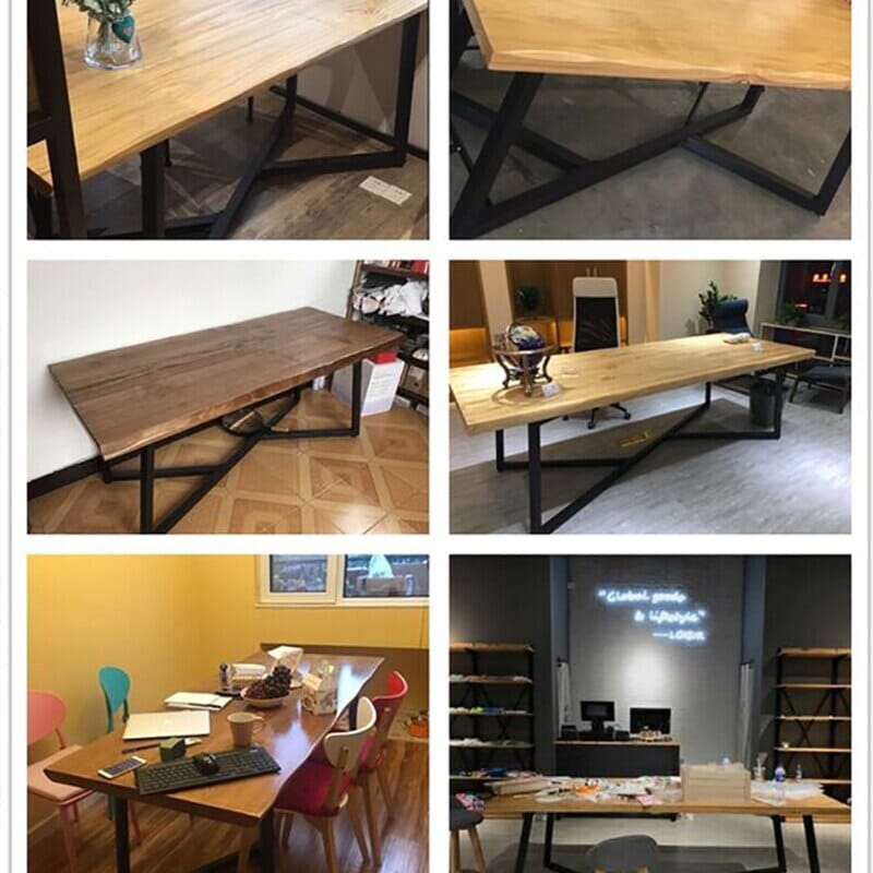 American Solid Wood Table Long Table Industrial Style Large Conference Table Boss Desk Modern Minimalist Dining Table Manwatstore