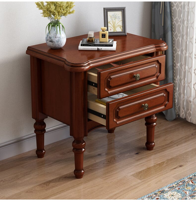 American Style Solid Wood Double Bed With Genuine Soft Leather Beds & Bed Frames Manwatstore