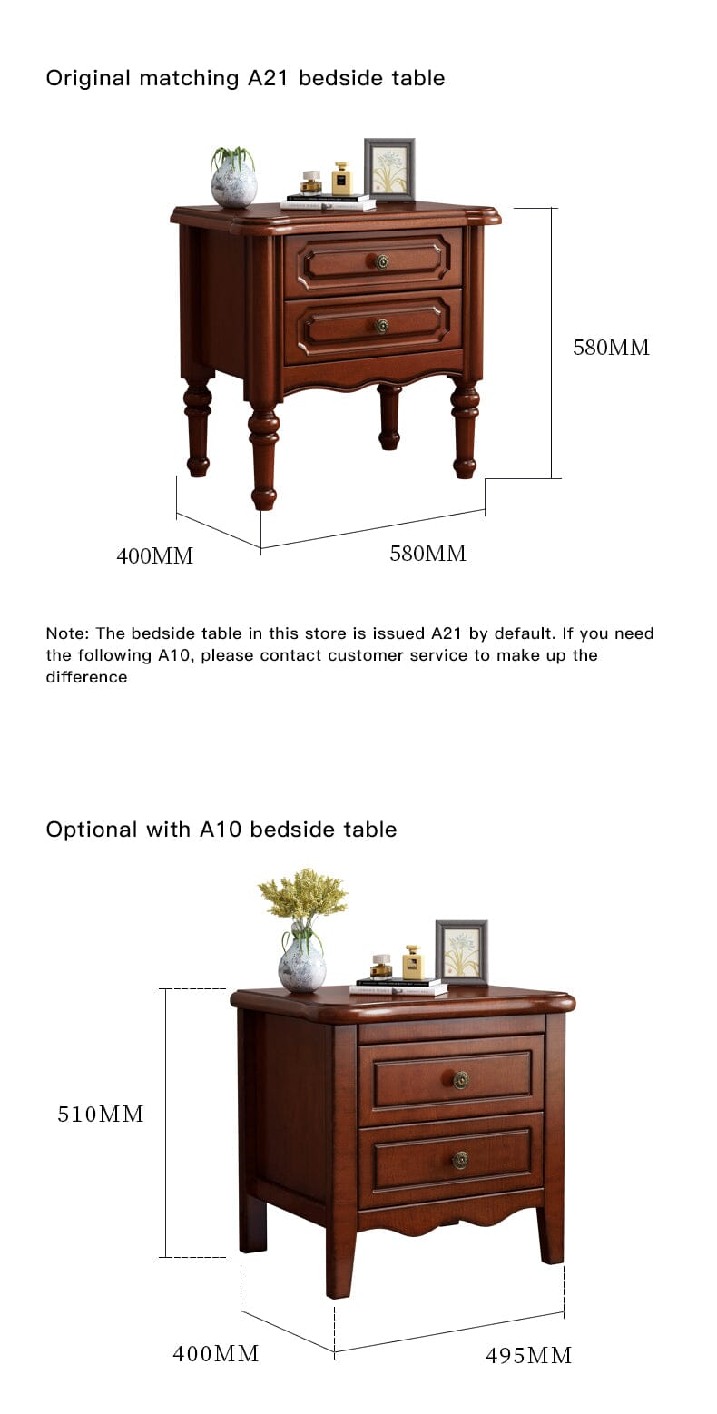 American Style Solid Wood Double Bed With Genuine Soft Leather Beds & Bed Frames Manwatstore