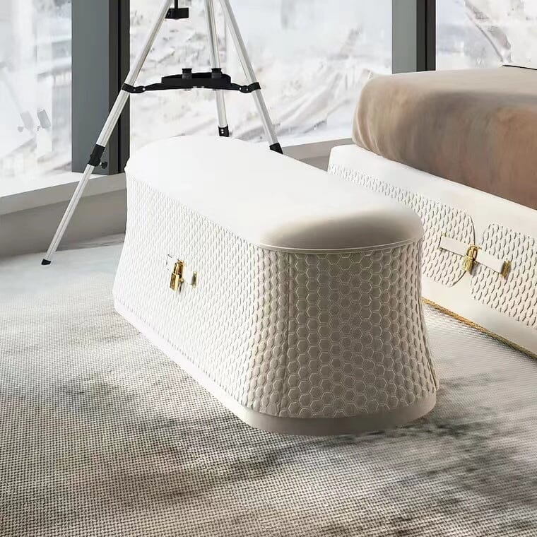 Italian Luxury King Size Bed Frame with Side Tables and Mattress Manwatstore