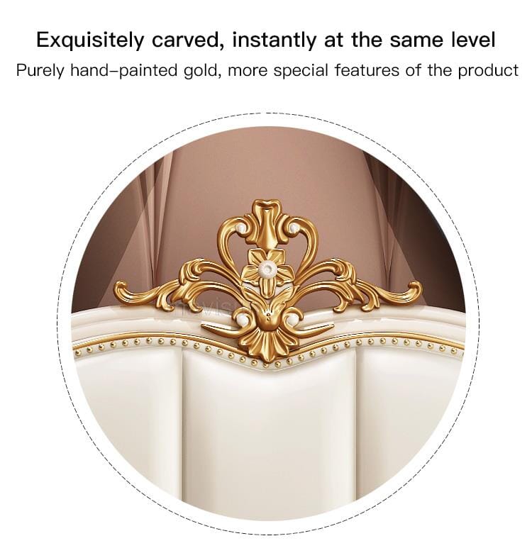 Luxury King Size Master Bed (1.8M) with Unique Design Side Tables Manwatstore