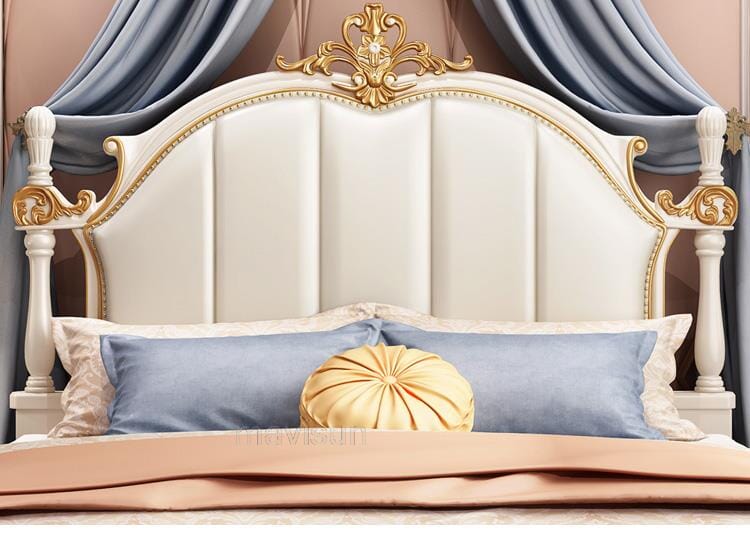 Luxury King Size Master Bed (1.8M) with Unique Design Side Tables Manwatstore