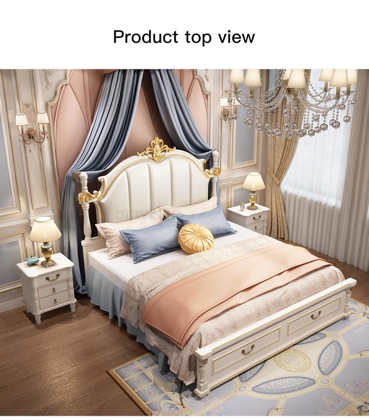 Luxury King Size Master Bed (1.8M) with Unique Design Side Tables Manwatstore