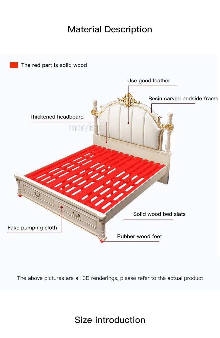 Luxury King Size Master Bed (1.8M) with Unique Design Side Tables Manwatstore
