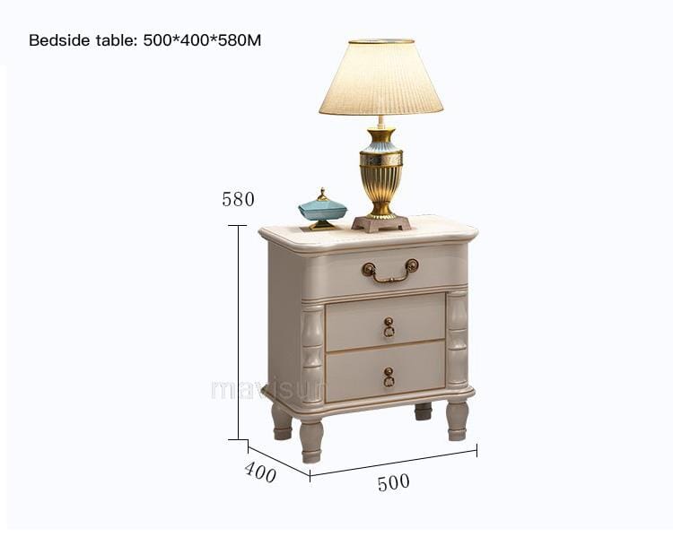 Luxury King Size Master Bed (1.8M) with Unique Design Side Tables Manwatstore