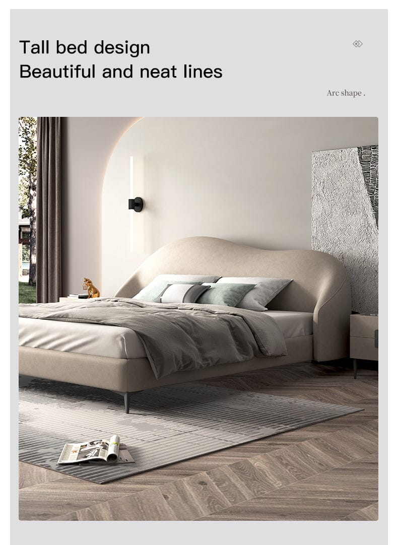 Modern Elegant King Size Beds With Genuine Leather Manwatstore