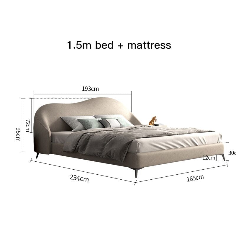 Modern Elegant King Size Beds With Genuine Leather Manwatstore