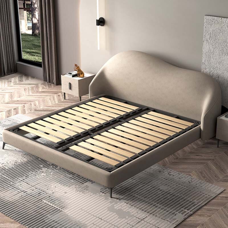 Modern Elegant King Size Beds With Genuine Leather Manwatstore