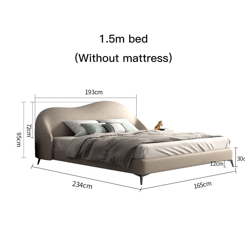 Modern Elegant King Size Beds With Genuine Leather Manwatstore