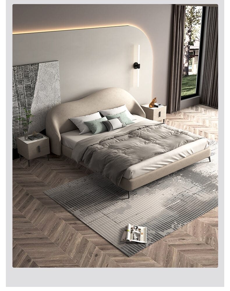 Modern Elegant King Size Beds With Genuine Leather Manwatstore