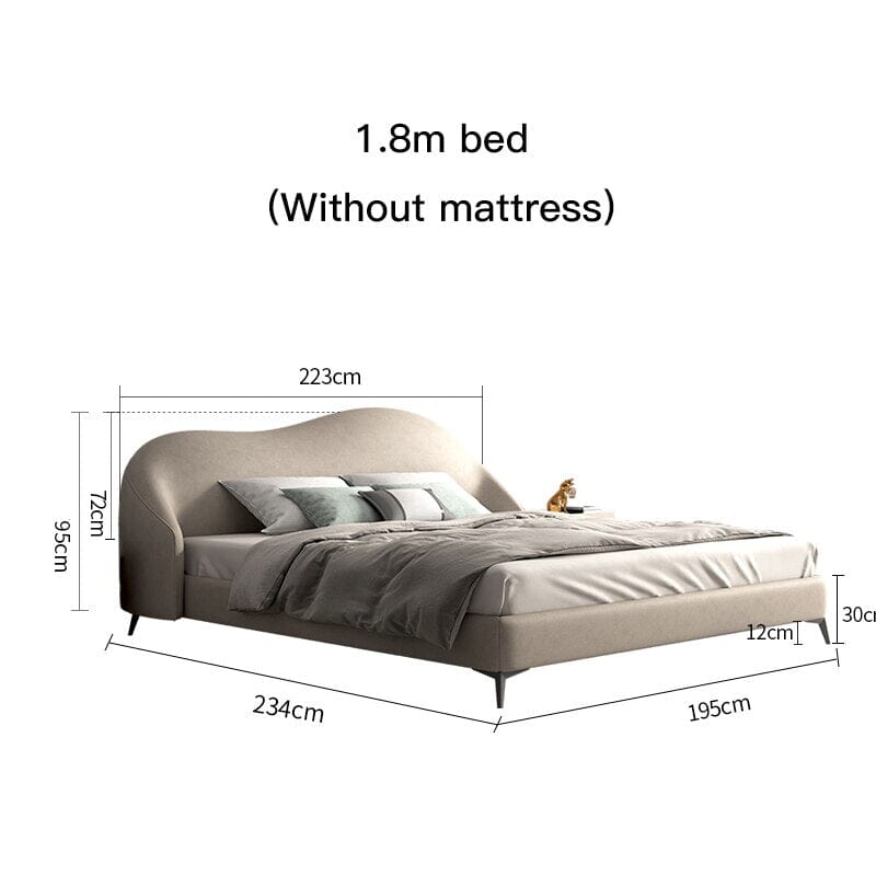 Modern Elegant King Size Beds With Genuine Leather Manwatstore