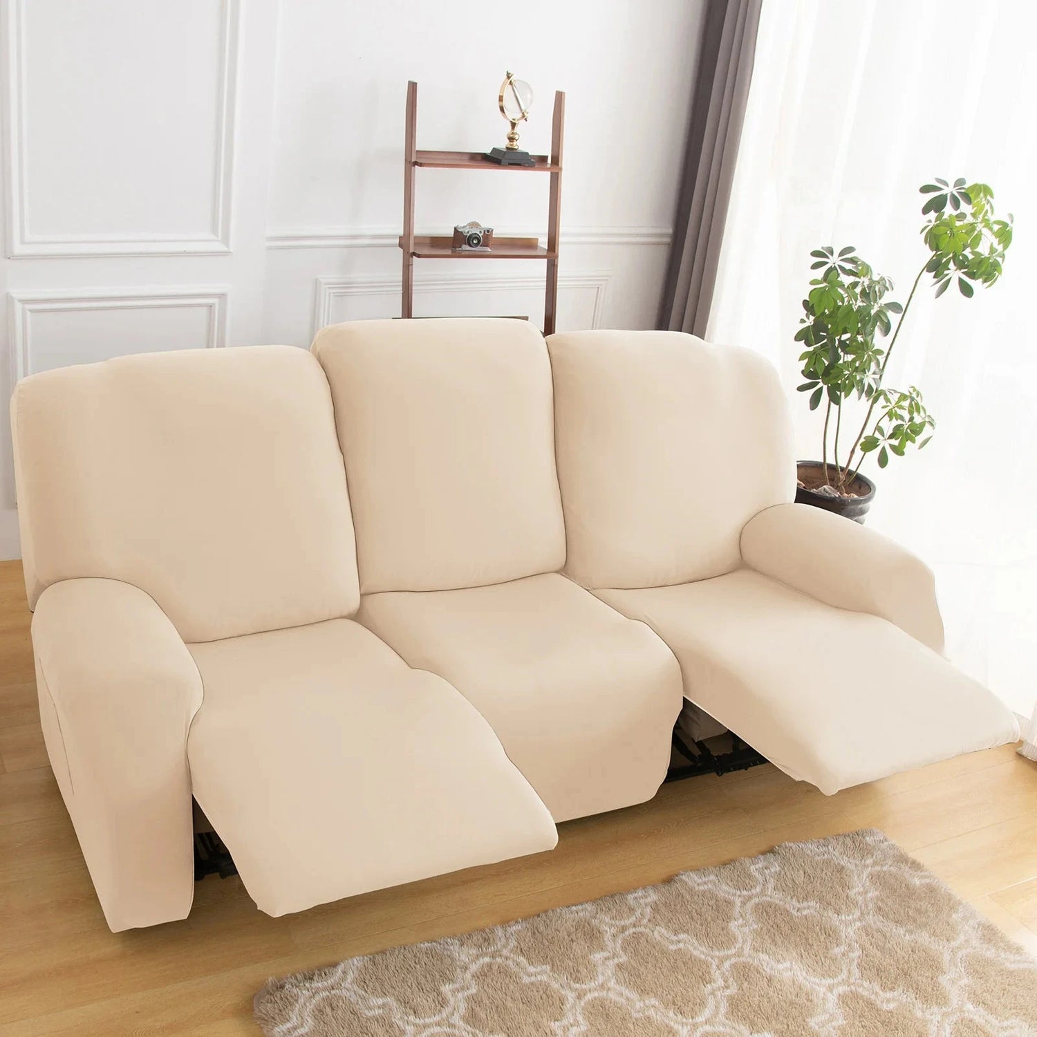 1/2/3 Seater Recliner Sofa Slipcovers Elastic Couch Protector Stretch Recliner Armchair Covers Furniture Chaise Lounge Covers Manwatstore