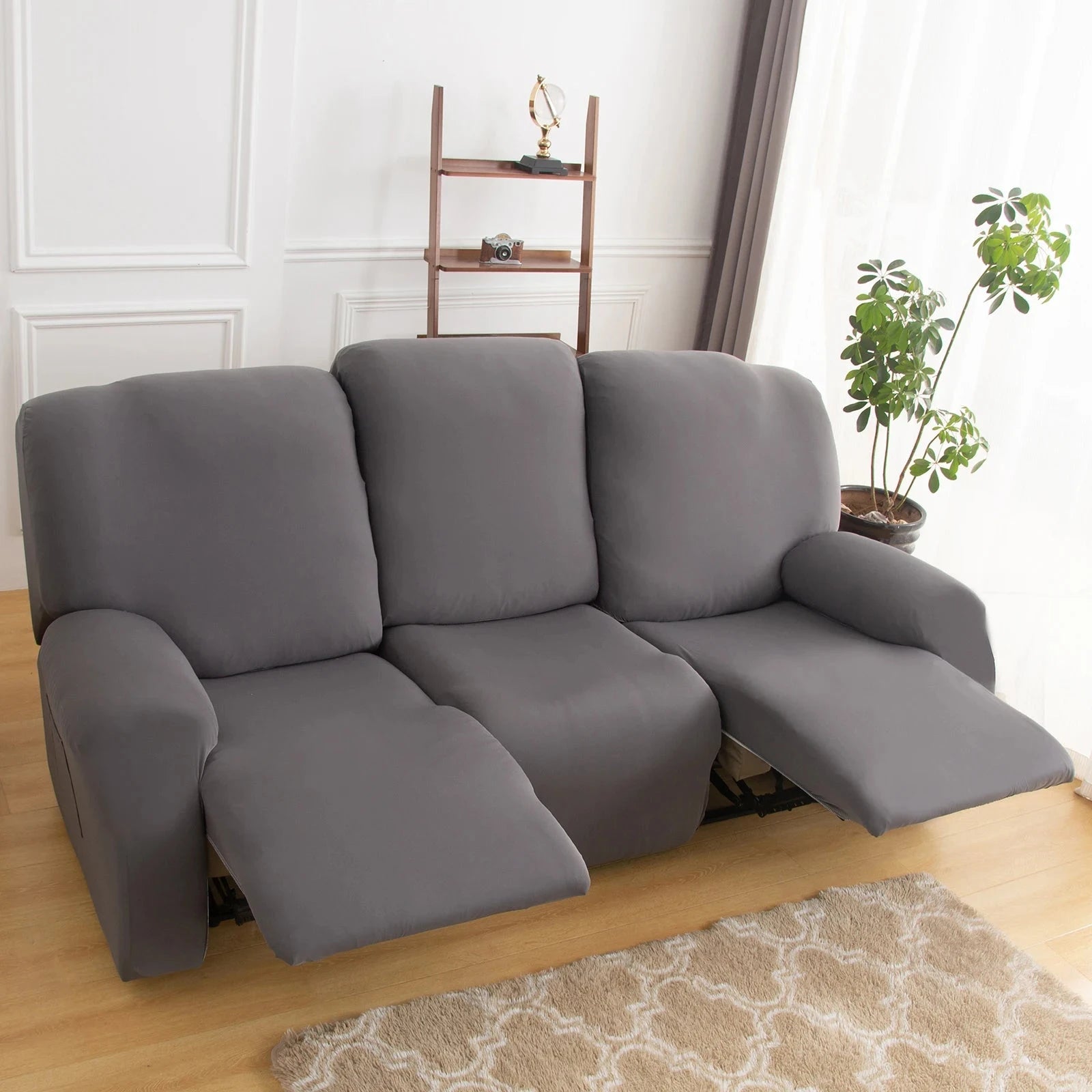 1/2/3 Seater Recliner Sofa Slipcovers Elastic Couch Protector Stretch Recliner Armchair Covers Furniture Chaise Lounge Covers Manwatstore