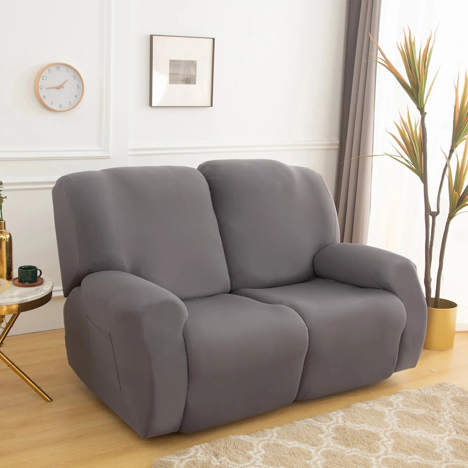 1/2/3 Seater Recliner Sofa Slipcovers Elastic Couch Protector Stretch Recliner Armchair Covers Furniture Chaise Lounge Covers Manwatstore