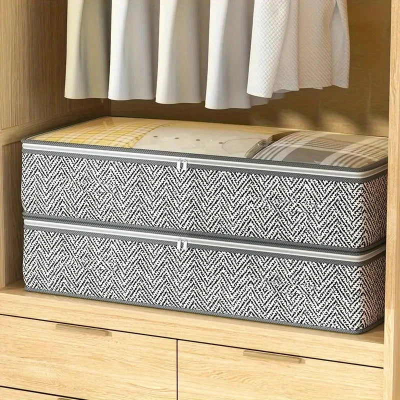 1pc bed bottom storage bag, transparent design with visible window, can be used for clothes, blankets, blankets, moving bags Manwatstore
