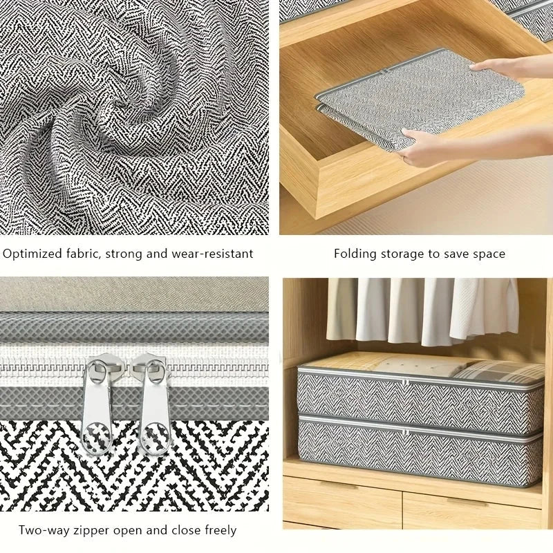 1pc bed bottom storage bag, transparent design with visible window, can be used for clothes, blankets, blankets, moving bags Manwatstore