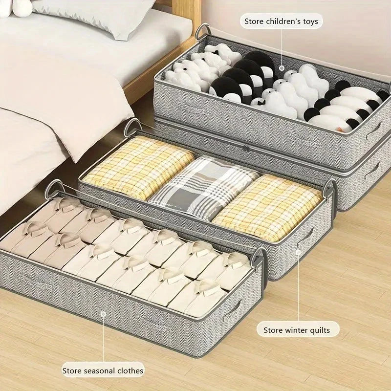 1pc bed bottom storage bag, transparent design with visible window, can be used for clothes, blankets, blankets, moving bags Manwatstore