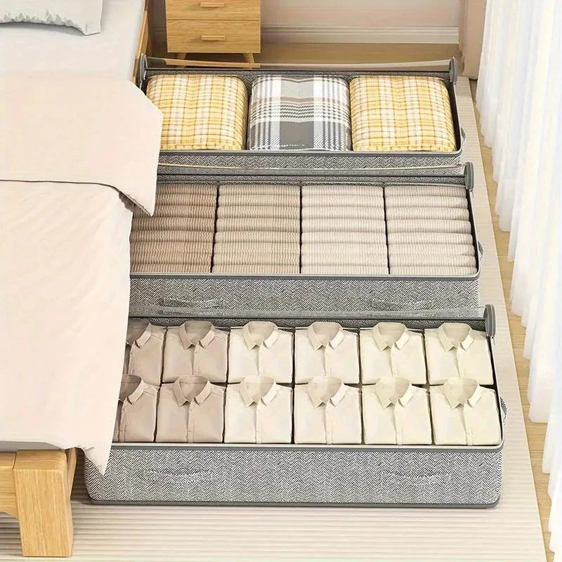 1pc bed bottom storage bag, transparent design with visible window, can be used for clothes, blankets, blankets, moving bags Manwatstore
