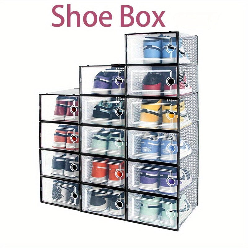 1pc Clear Plastic Shoe Storage Boxes, Stackable Organizer With Ventilation And Dust-Proof Design, Drawer-Type Shoe Container, High-Quality Stackable Wholesale Shoe Cases Manwatstore
