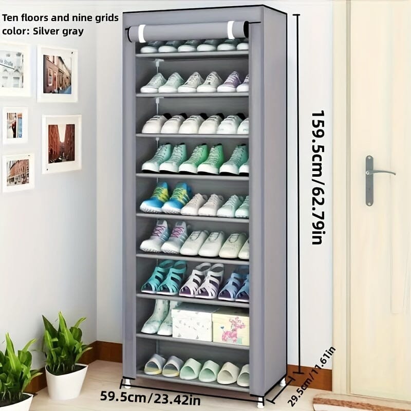 1pc Multi-layer Shoe Storage Organizer With Cover, Dustproof Household Shoe Shelf, Large Capacity Shoes Container Christmas/Halloween gift Manwatstore