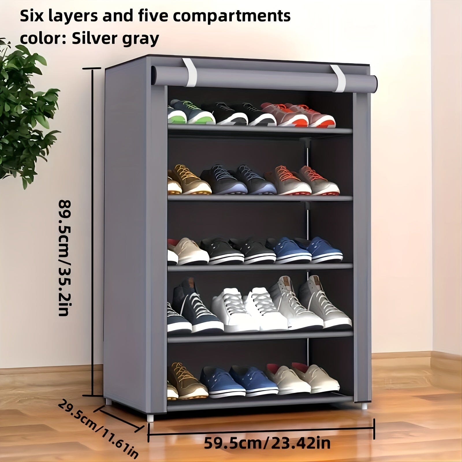 1pc Simple Assembly Shoe Cabinet, Floor Standing Shoe Storage Rack, Dustproof Shoe Organizer, Multi-layer Large Capacity Home Shoe Cabinet, Home Organization And Storage Rack For Bedroom Living Room And Dorm Entrance, Home Fu Manwatstore