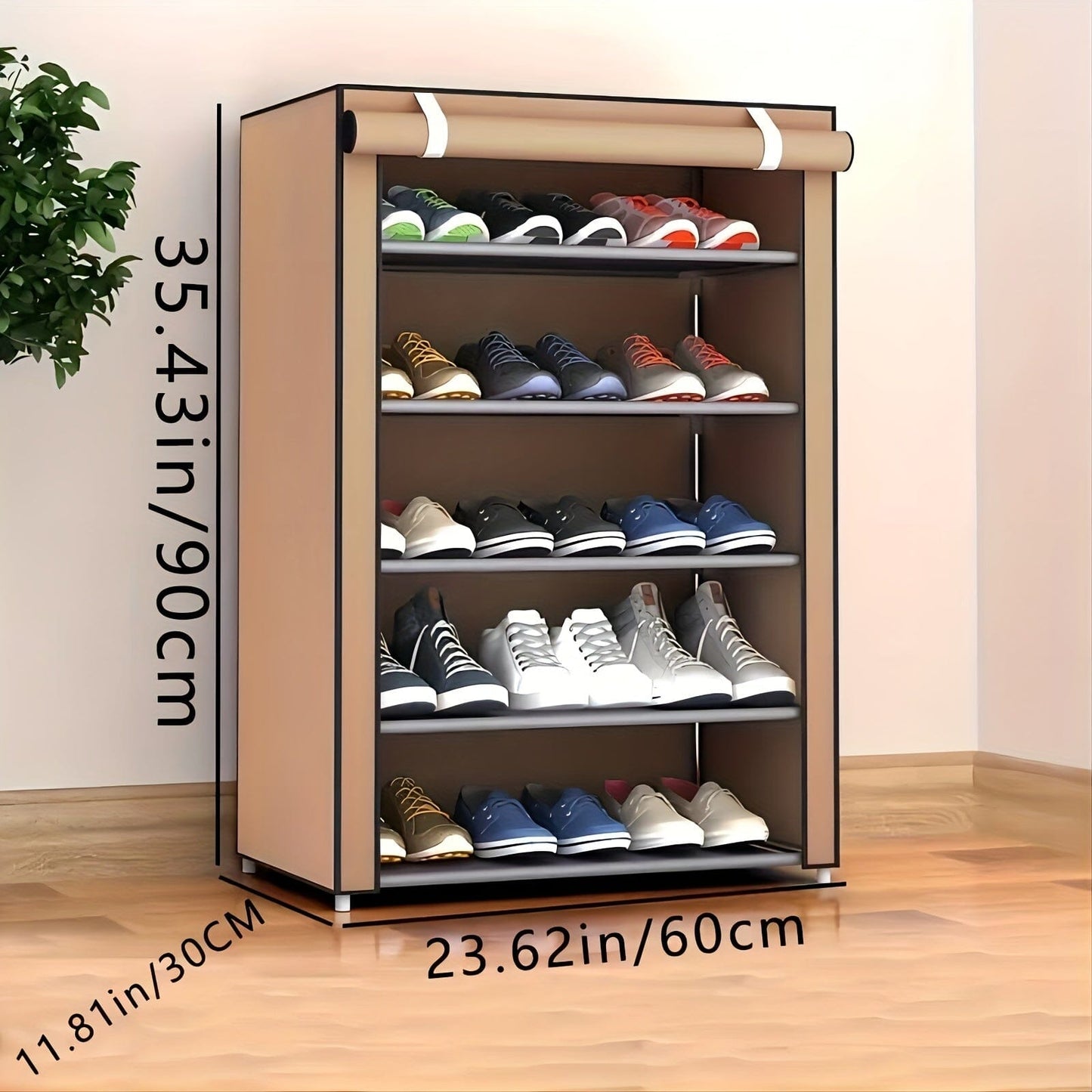 1pc Simple Assembly Shoe Cabinet, Floor Standing Shoe Storage Rack, Dustproof Shoe Organizer, Multi-layer Large Capacity Home Shoe Cabinet, Home Organization And Storage Rack For Bedroom Living Room And Dorm Entrance, Home Fu Manwatstore