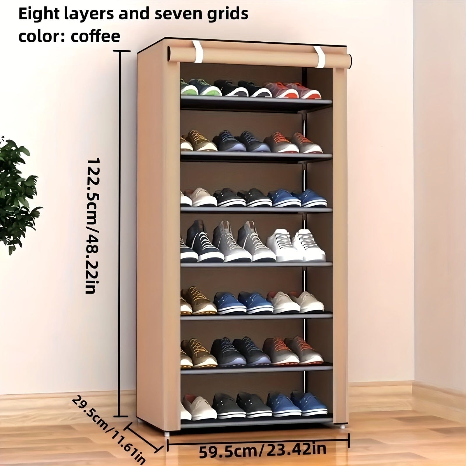 1pc Simple Assembly Shoe Cabinet, Floor Standing Shoe Storage Rack, Dustproof Shoe Organizer, Multi-layer Large Capacity Home Shoe Cabinet, Home Organization And Storage Rack For Bedroom Living Room And Dorm Entrance, Home Fu Manwatstore