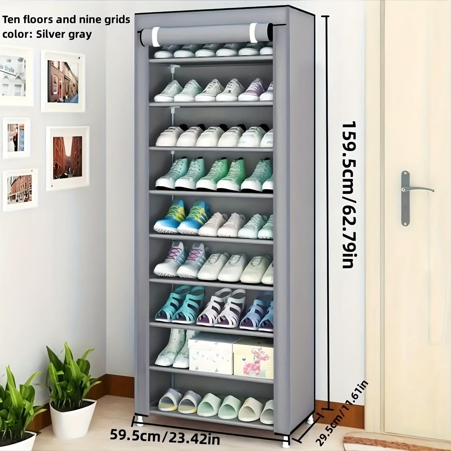 1pc Simple Assembly Shoe Cabinet, Floor Standing Shoe Storage Rack, Dustproof Shoe Organizer, Multi-layer Large Capacity Home Shoe Cabinet, Home Organization And Storage Rack For Bedroom Living Room And Dorm Entrance, Home Fu Manwatstore