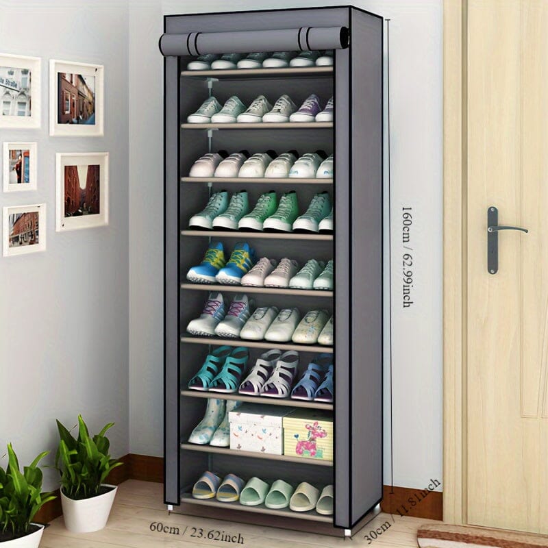 1pc Simple Assembly Shoe Cabinet, Floor Standing Shoe Storage Rack, Dustproof Shoe Organizer, Multi-layer Large Capacity Home Shoe Cabinet, Home Organization And Storage Rack For Bedroom Living Room And Dorm Entrance, Home Fu Manwatstore