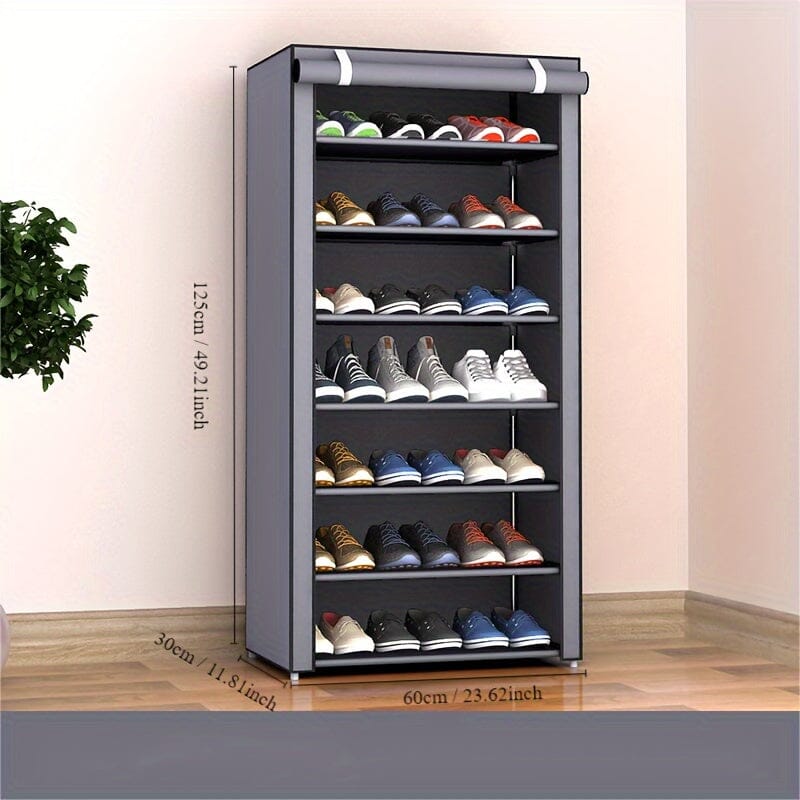 1pc Simple Assembly Shoe Cabinet, Floor Standing Shoe Storage Rack, Dustproof Shoe Organizer, Multi-layer Large Capacity Home Shoe Cabinet, Home Organization And Storage Rack For Bedroom Living Room And Dorm Entrance, Home Fu Manwatstore