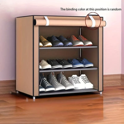 1pc Simple Assembly Shoe Cabinet, Floor Standing Shoe Storage Rack, Dustproof Shoe Organizer, Multi-layer Large Capacity Home Shoe Cabinet, Home Organization And Storage Rack For Bedroom Living Room And Dorm Entrance, Home Fu Manwatstore