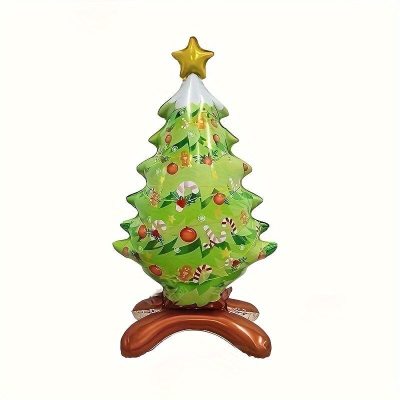1pc/2pcs Standing Christmas Tree Aluminum Balloon, Christmas Party Decorative Supplies Santa Claus Aluminum Foil Balloon Christmas Balloon Decoration, Christmas Ornaments Manwatstore