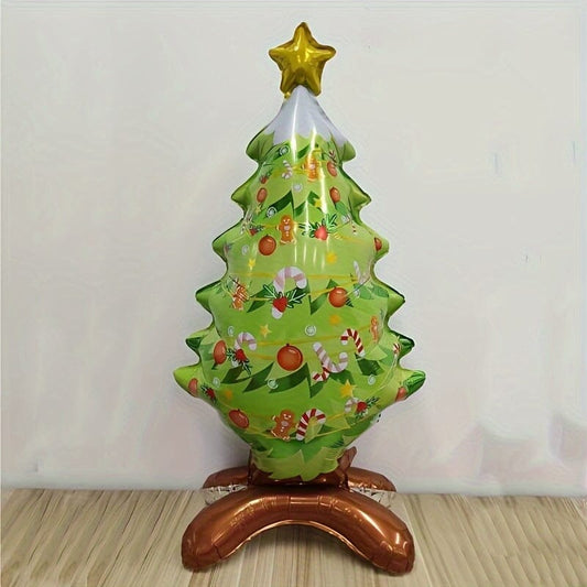1pc/2pcs Standing Christmas Tree Aluminum Balloon, Christmas Party Decorative Supplies Santa Claus Aluminum Foil Balloon Christmas Balloon Decoration, Christmas Ornaments Manwatstore