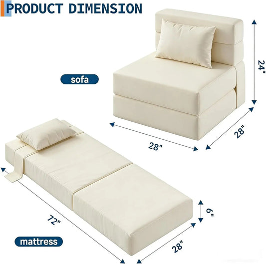 2-in-1 Convertible Folding Sofa Bed – Pull-Out Loveseat Sleeper Chair Manwatstore