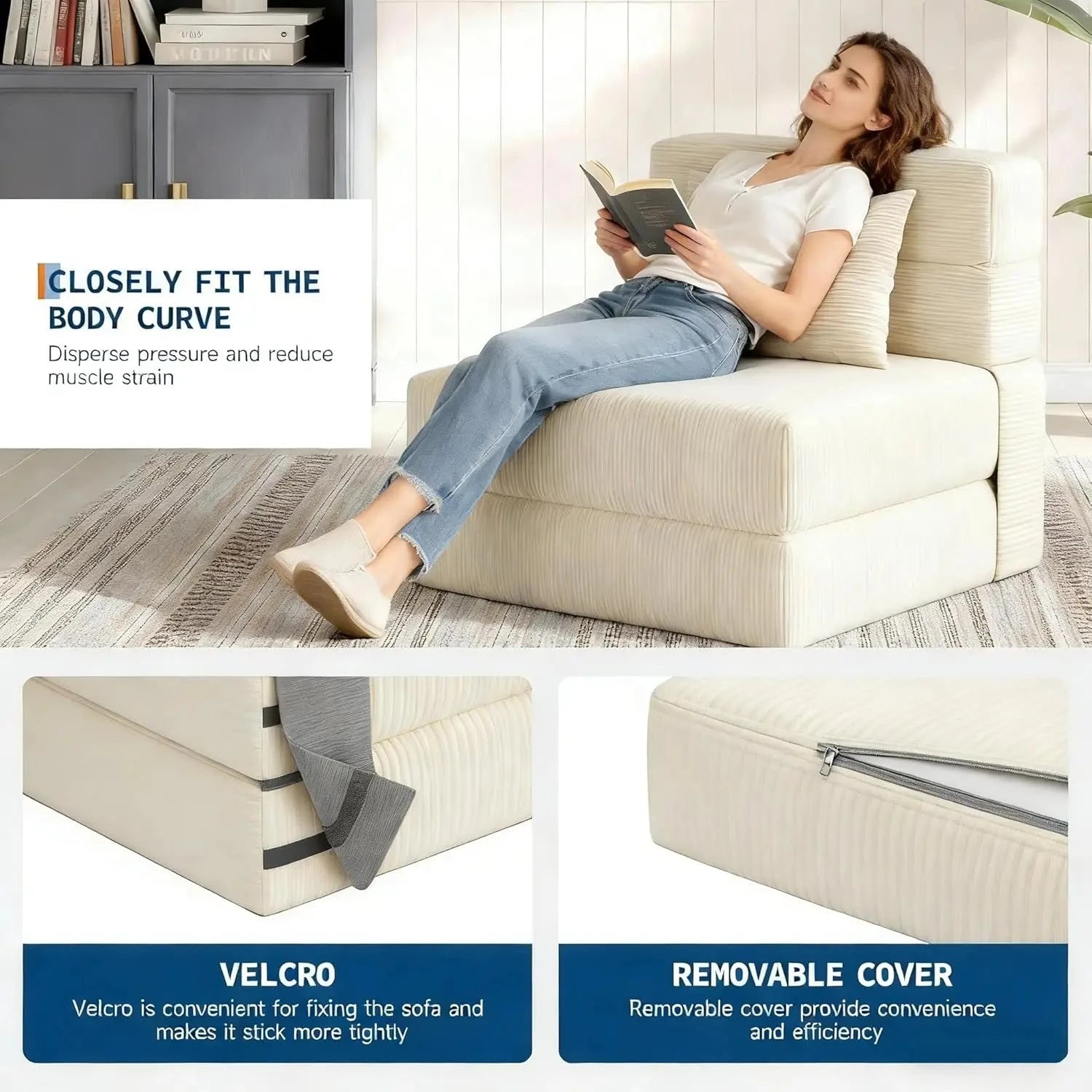 2-in-1 Convertible Folding Sofa Bed – Pull-Out Loveseat Sleeper Chair Manwatstore