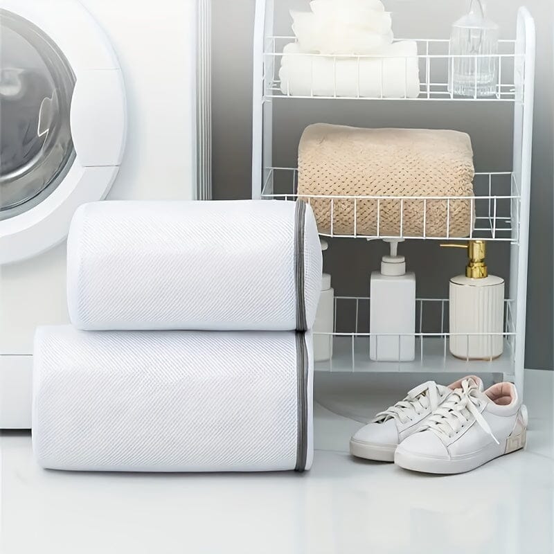 2-Pack Christmas Shoe Storage Bags - Oval Fabric Laundry Bags with Zipper Closure, Anti-Deformation & Anti-Tangle Design, Multi-Purpose Organizer for Shoes, Socks, Underwear - Durable & Stylish Holiday Gift for Home Organizat Manwatstore