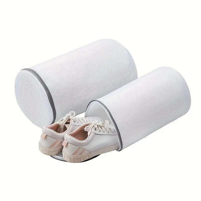 2-Pack Christmas Shoe Storage Bags - Oval Fabric Laundry Bags with Zipper Closure, Anti-Deformation &amp; Anti-Tangle Design, Multi-Purpose Organizer for Shoes, Socks, Underwear - Durable &amp; Stylish Holiday Gift for Home Organizat Manwatstore