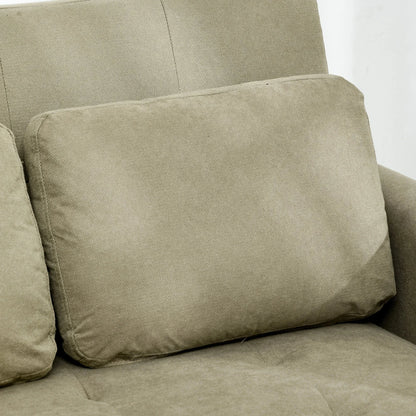 2-Seater Convertible Sofa Bed Settee with Cushions &amp; Side Storage Pockets sofa bed Manwatstore