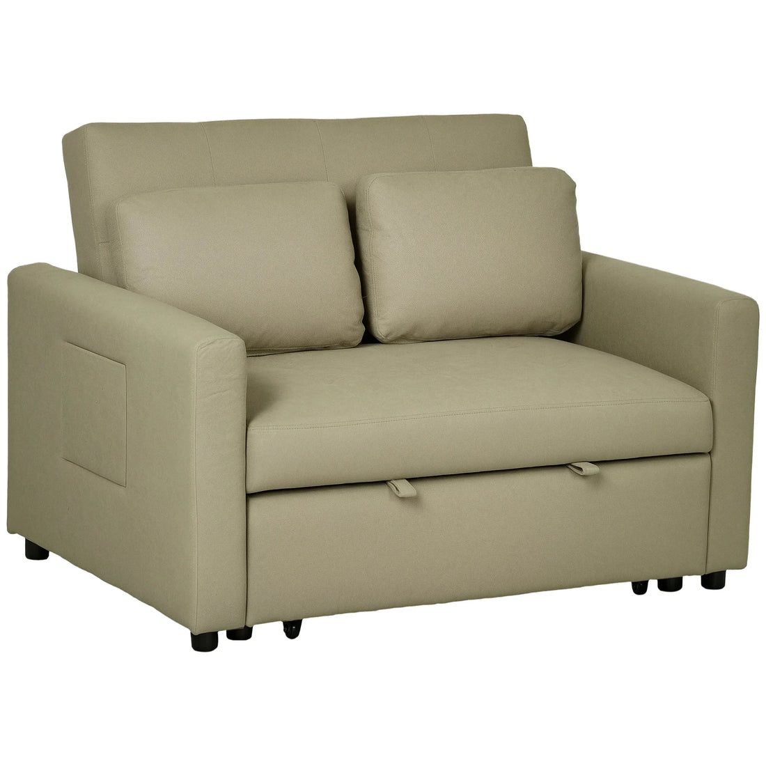 2-Seater Convertible Sofa Bed Settee with Cushions &amp; Side Storage Pockets sofa bed Manwatstore