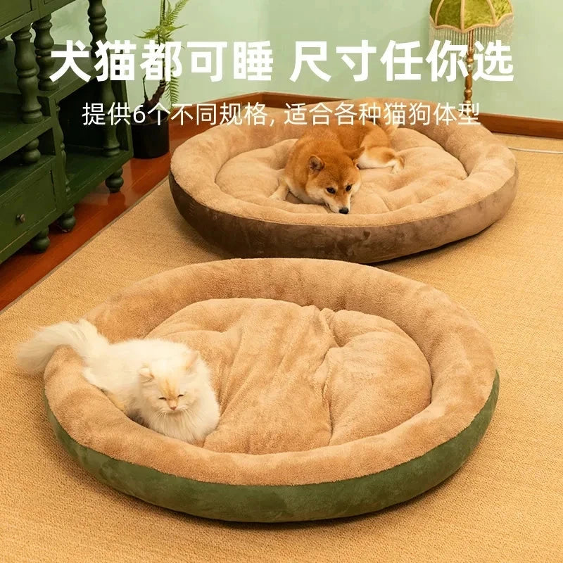 2023 Warm Soft Plush Pet Bed for Small Medium Large Dogs Round Cat Bed House Dogs Mat Dog Sleep Kennel Mat Cama Perro Manwatstore