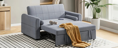 3-in-1 Convertible 2-Seater Sofa Bed with USB &amp; Storage Pockets Sofa Bed For Livingroom Manwatstore