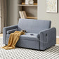 3-in-1 Convertible 2-Seater Sofa Bed with USB & Storage Pockets Sofa Bed For Livingroom Manwatstore