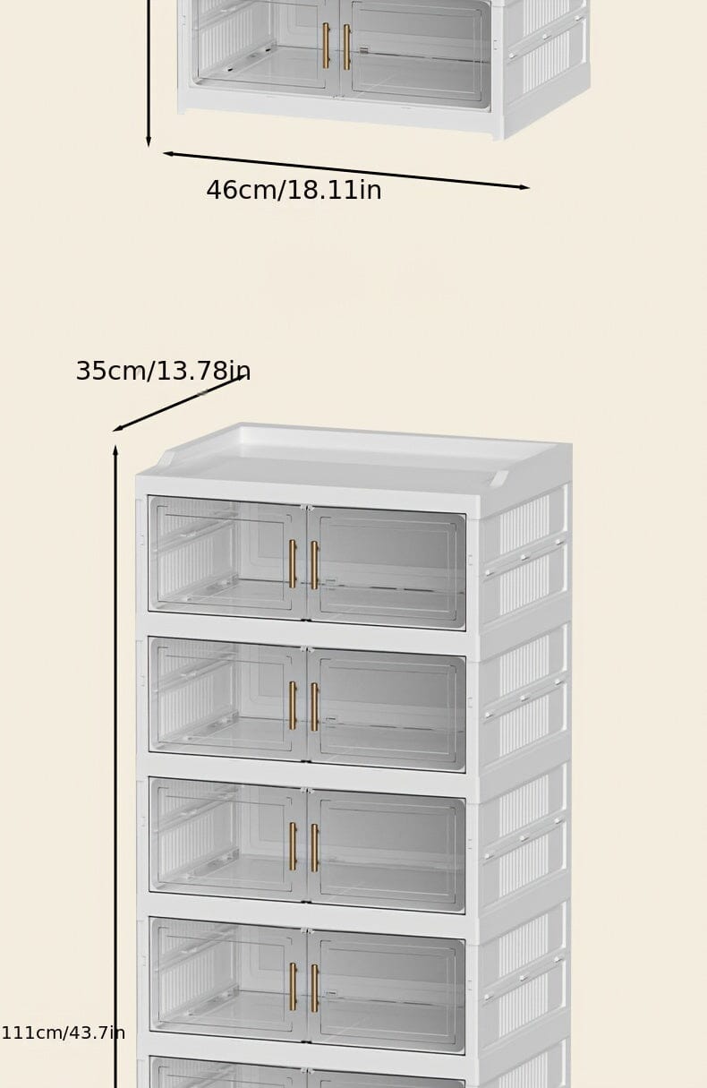 3/6/9 Layers Foldable Shoe Rack Storage Rack for Entry-level Bedroom Wardrobe Transparent Plastic Foldable Shoe Rack Stackable Transparent Folding Shoe Storage Box Easy-to-Assemble Shoe Cabinet with Lid and Door (9 Layers Can Manwatstore