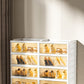 3/6/9 Layers Foldable Shoe Rack Storage Rack for Entry-level Bedroom Wardrobe Transparent Plastic Foldable Shoe Rack Stackable Transparent Folding Shoe Storage Box Easy-to-Assemble Shoe Cabinet with Lid and Door (9 Layers Can Manwatstore
