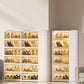 3/6/9 Layers Foldable Shoe Rack Storage Rack for Entry-level Bedroom Wardrobe Transparent Plastic Foldable Shoe Rack Stackable Transparent Folding Shoe Storage Box Easy-to-Assemble Shoe Cabinet with Lid and Door (9 Layers Can Manwatstore