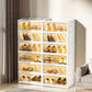 3/6/9 Layers Foldable Shoe Rack Storage Rack for Entry-level Bedroom Wardrobe Transparent Plastic Foldable Shoe Rack Stackable Transparent Folding Shoe Storage Box Easy-to-Assemble Shoe Cabinet with Lid and Door (9 Layers Can Manwatstore